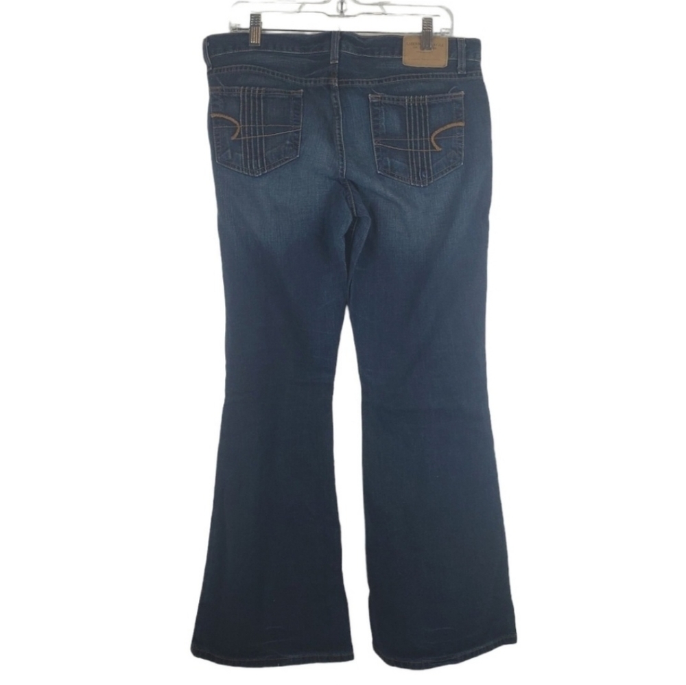 VINTAGE American Eagle Flare Jeans Womens 12 Dark Wash 100% cotton Y2K
